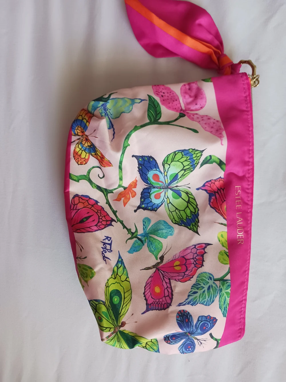Estee Lauder  Butterfly Pink Makeup Cosmetic Bag
